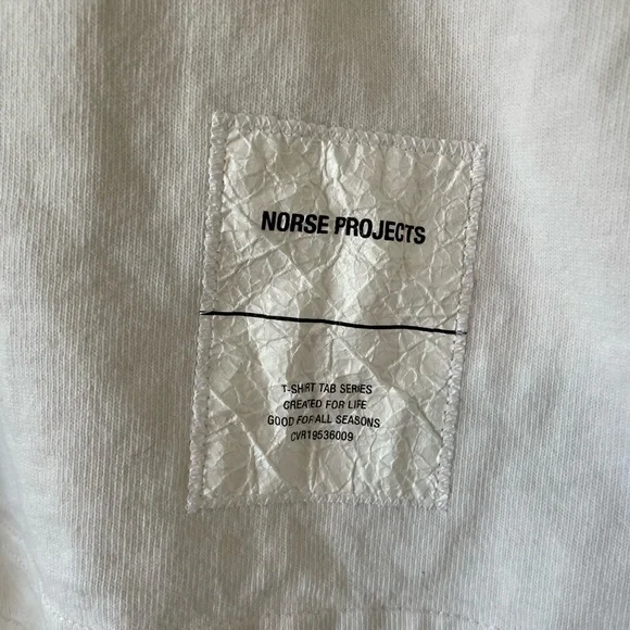 Norse Projects Tab Series Heavy Weight T shirt in Ecru Size Large - Picture 2 of 2